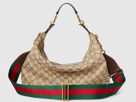 Gucci 2026 Brera Bag Sand And Dark Brown Canvas Leather