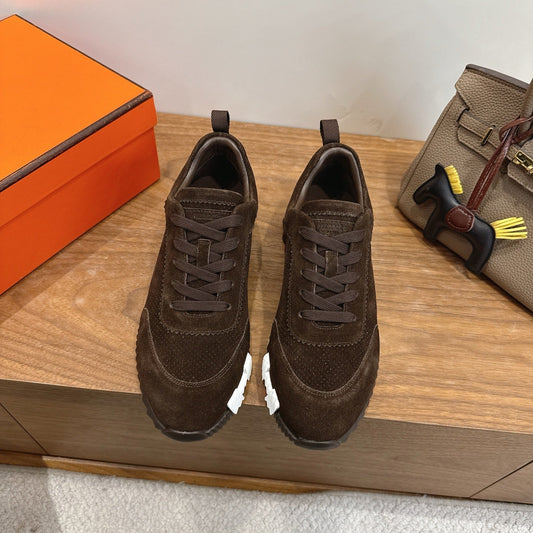 HM 26ss Sneakers Brown Fabric Suede 638582