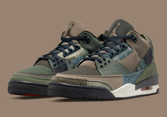 Jordan 3 Retro Patchwork Camo Sneakers - Collaboration Release