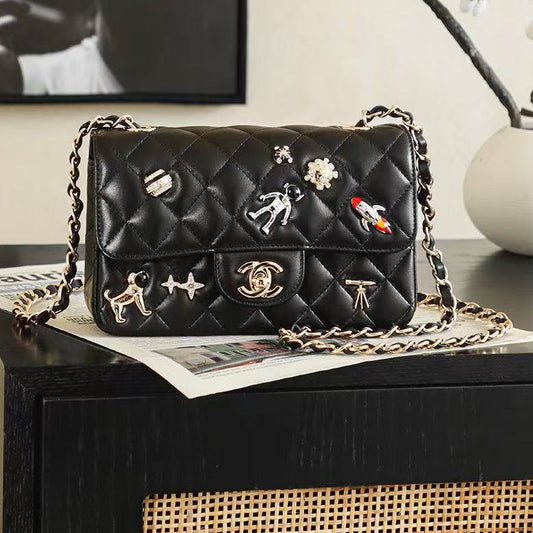 Chanel 2026 Classic 11.12 Bag 20cm Black Sheepskin