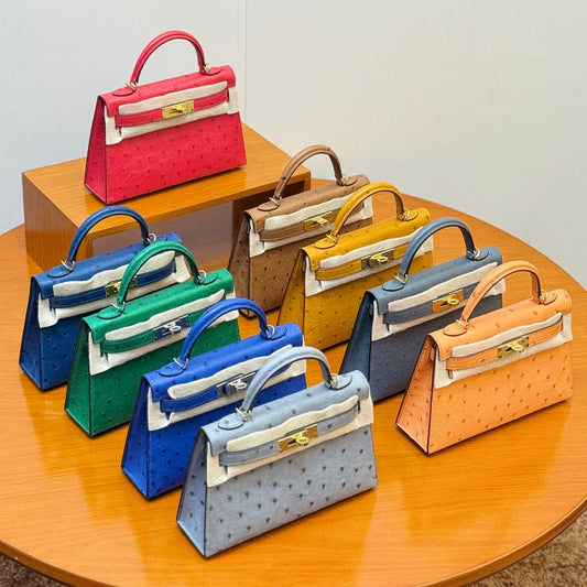 Hermes 2026 Mini Kelly Bag 19cm Ostrich Leather 284449