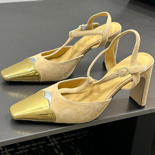 Chanel 2026  Slingback Kitten Heels Pumps Leather Sheepskin 832520