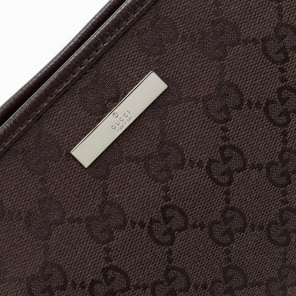 Gucci 2026 Small Pouch with Strap 17cm Dark Brown Canvas Leather