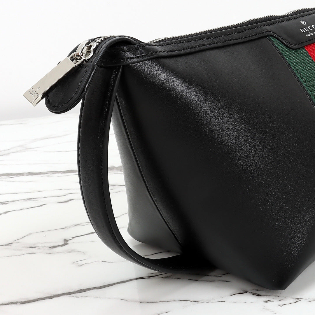Gucci 2026 Mega Web Trademark Crossbody Bag 22cm Balck Canvas Leather