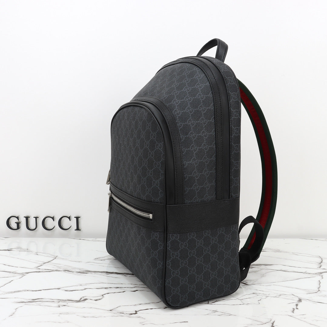 Gucci 2026 Essence Classic Backpack 44cm Black Canvas Leather