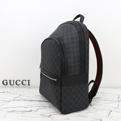 Gucci 2026 Essence Classic Backpack 44cm Black Canvas Leather