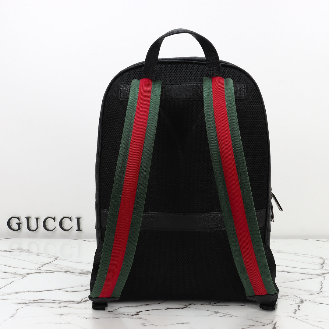 Gucci 2026 Essence Classic Backpack 44cm Black Canvas Leather