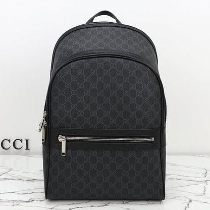 Gucci 2026 Essence Classic Backpack 44cm Black Canvas Leather