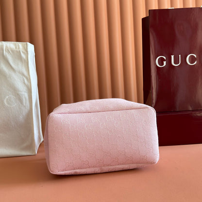 Gucci 2026 Vanity GG-Canvas Top Handle Bag 27.5cm Pink Canvas Leather 280773