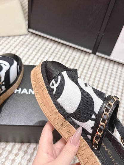 CC 26s Rope-Soled Sandals Canvas Leather