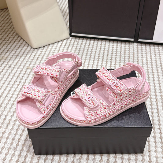 CC 26s Sandals Leather Raffia