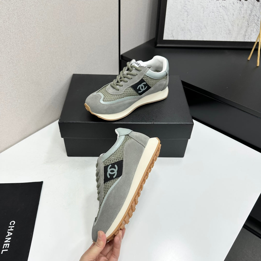 Chanel 2026 Retro Runner Sneakers 30mm Mesh Suede Calfskin 894904