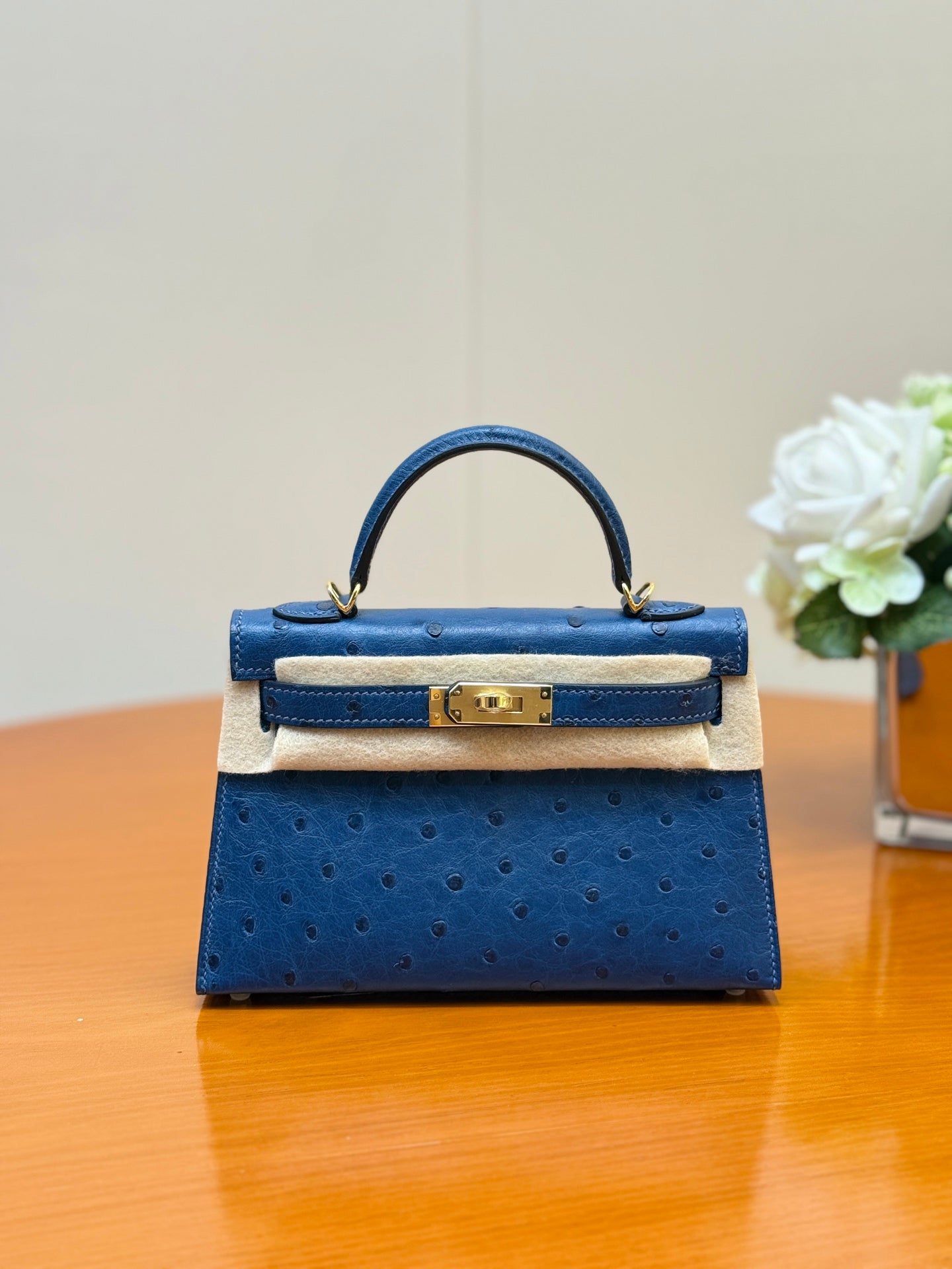 Hermes 2026 Mini Kelly Bag 19cm Ostrich Leather 284449