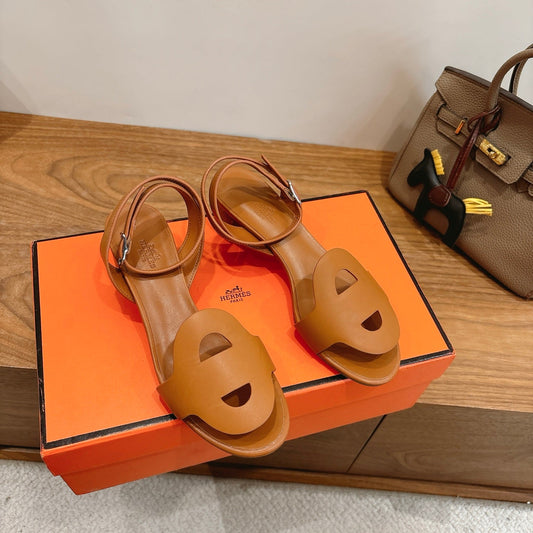 HM 26ss High Heel Sandal 50 Camel Brown Calfskin 638411