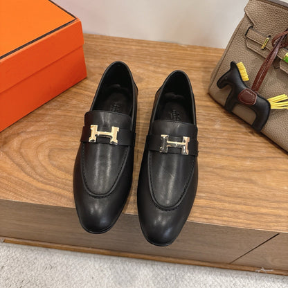 HM 26ss Loafers Black Calfskin 638350