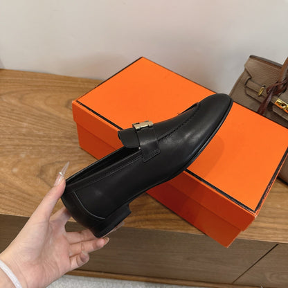 HM 26ss Loafers Black Calfskin 638350