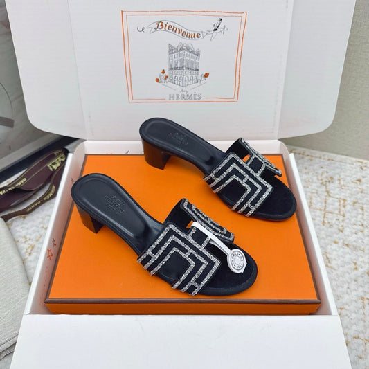HM 26ss Oran Sandals 50 Black Cowhide 625230