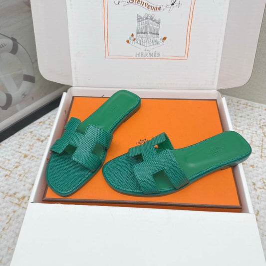 HM 26ss Oran Sandals Dark Green Cowhide 625049