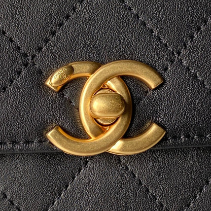 Chanel 2026 Trendy CC Flap Bag 25cm Black Calfskin 338857