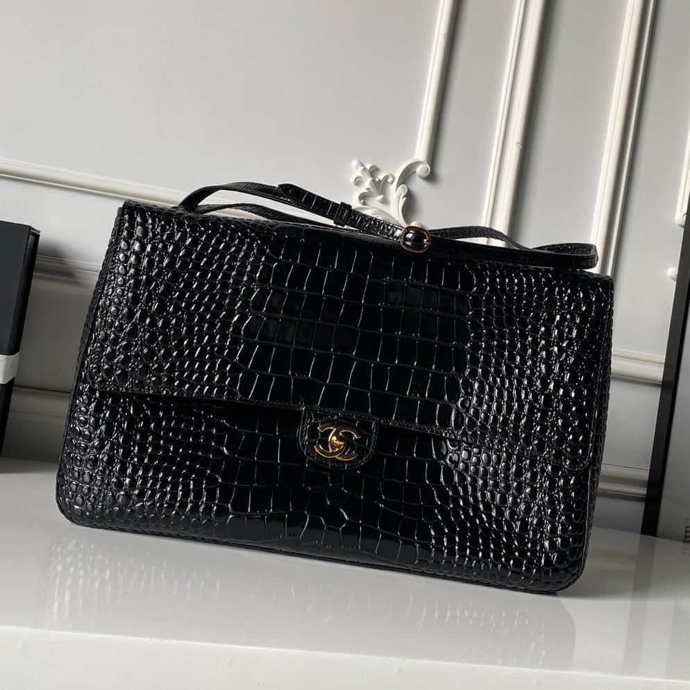 Chanel 2026 Crocodile Embossed Maxi Bag 39cm Calfskin