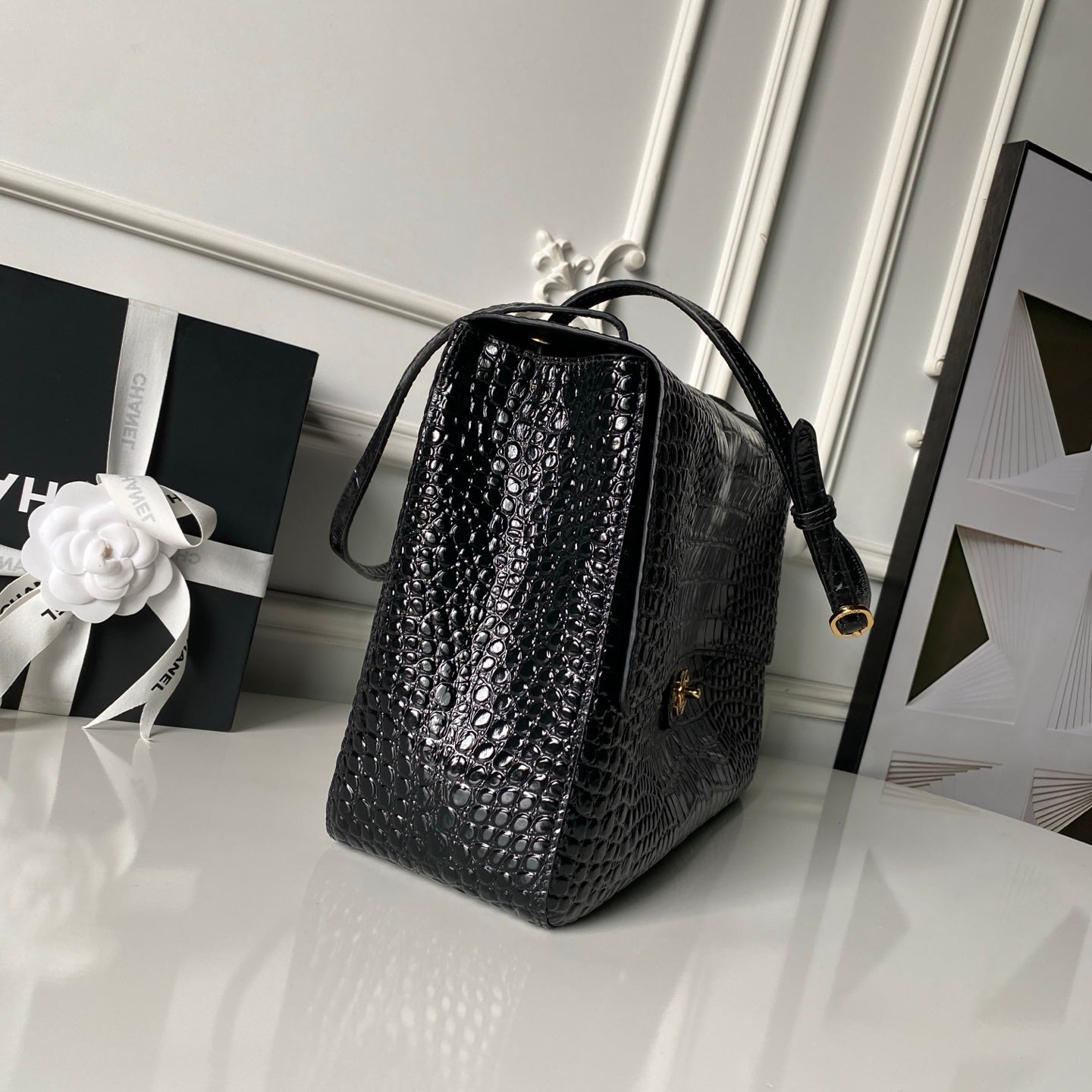 Chanel 2026 Crocodile Embossed Maxi Bag 39cm Calfskin