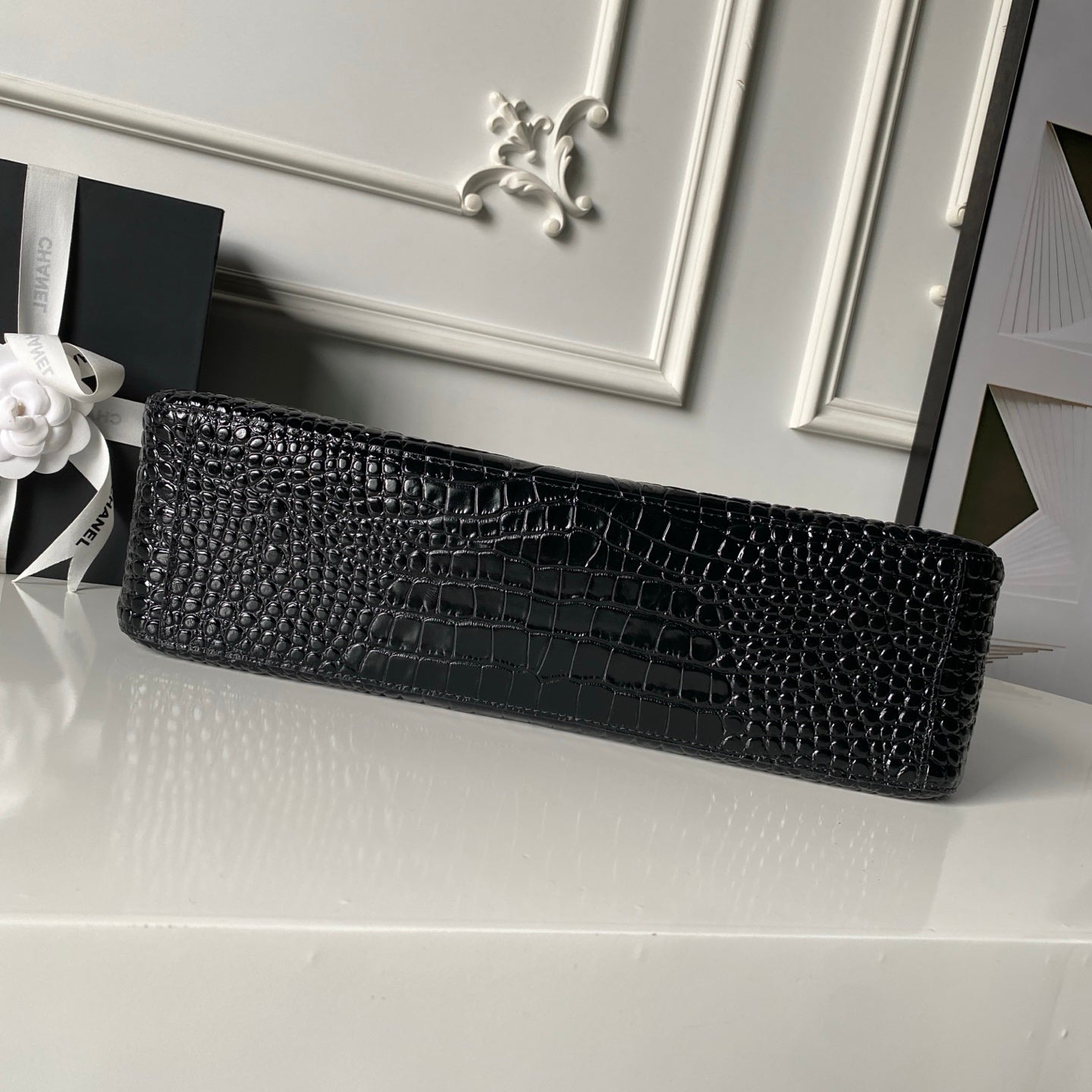 Chanel 2026 Crocodile Embossed Maxi Bag 39cm Calfskin
