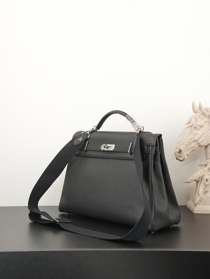 Hermes 2026 Maxi Kelly 42cm Bag Black Togo Leather 284505