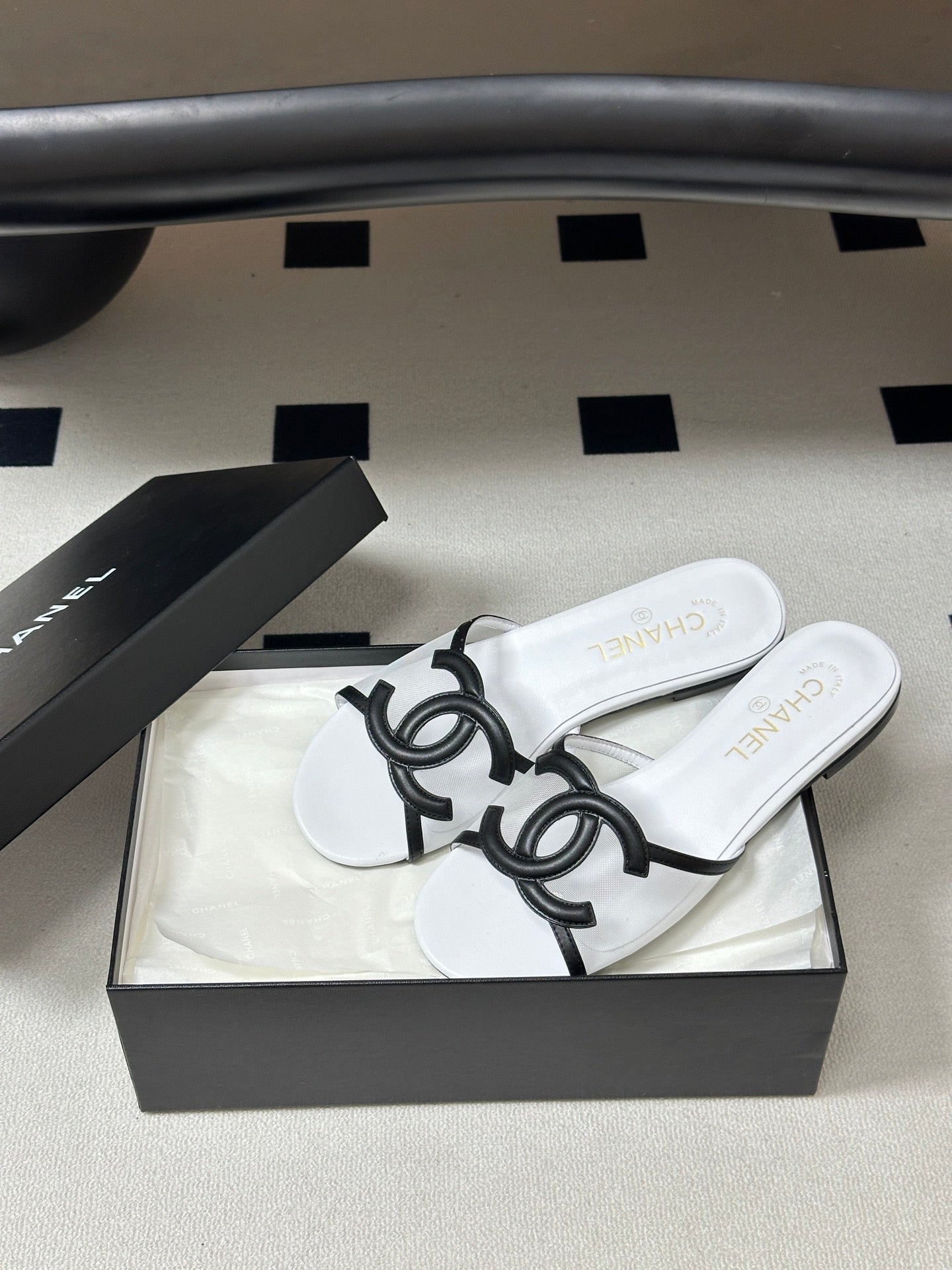 Chanel 2026 Flat Sandals Mesh Sheepskin 834674