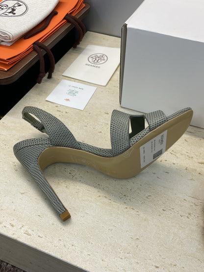 HM 26ss High Heel Sandals 105 Olive Green Cowhide 607113