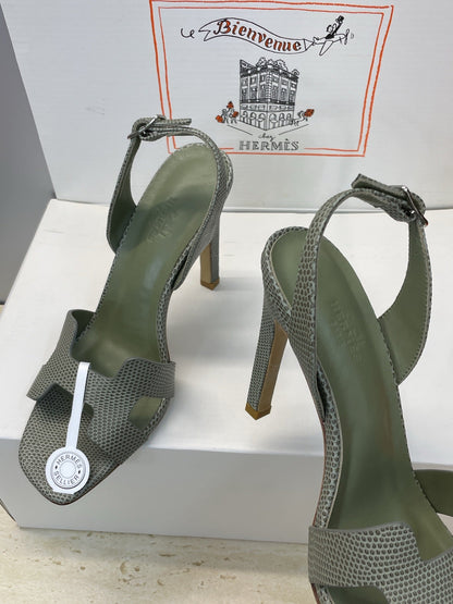HM 26ss High Heel Sandals 105 Olive Green Cowhide 607113