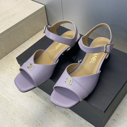 CC 26 Heeled Sandal 45mm Purple Beige Sheepskin 607475