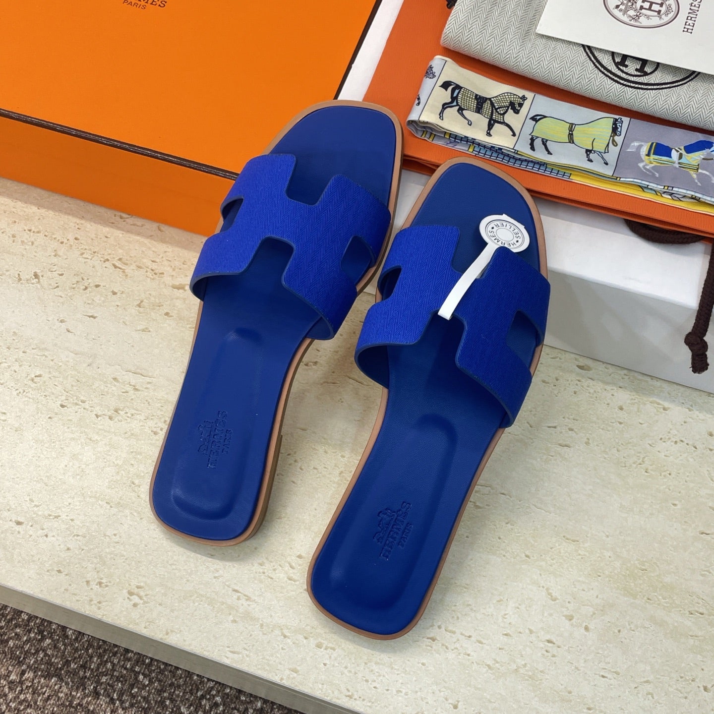 HM 26ss Oran Sandals Deep Blue Calfskin 607232