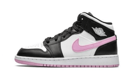 Jordan 1 Mid White Black Light Arctic Pink Sneakers - Archive Edition