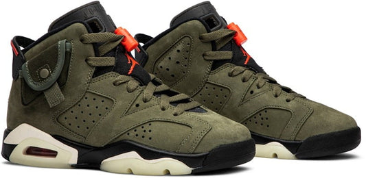 Travis Scott x Air Jordan 6 Olive GS Sneakers - Collector's Edition